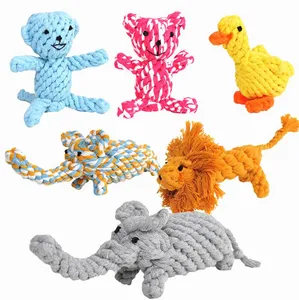 Image of Cute Animal Models Bear Cotton Dog Rope Toy for Pet