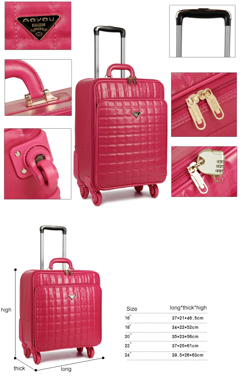 High Quality Leather 3 Pieces Set Luggage Bag Travel Trolley Luggage With 4 Wheels Buy High