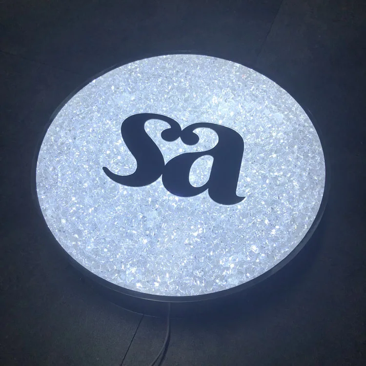 Diameter 40cm Round Led Light Box Letter Waterproof Diamond Acrylic Light Box Letter Sign Buy