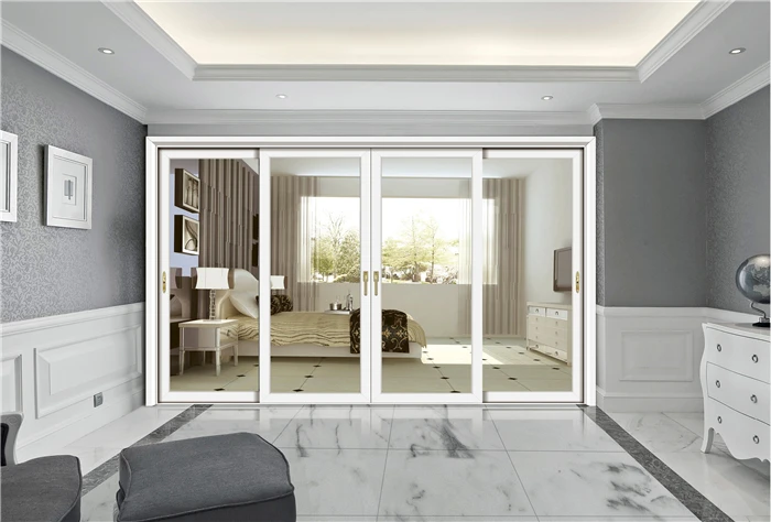 Interior Commercial Waterproof Dark Greys Size Exterior Security Fly Screen Tempered Glass Sliding Door With Trickle Vent