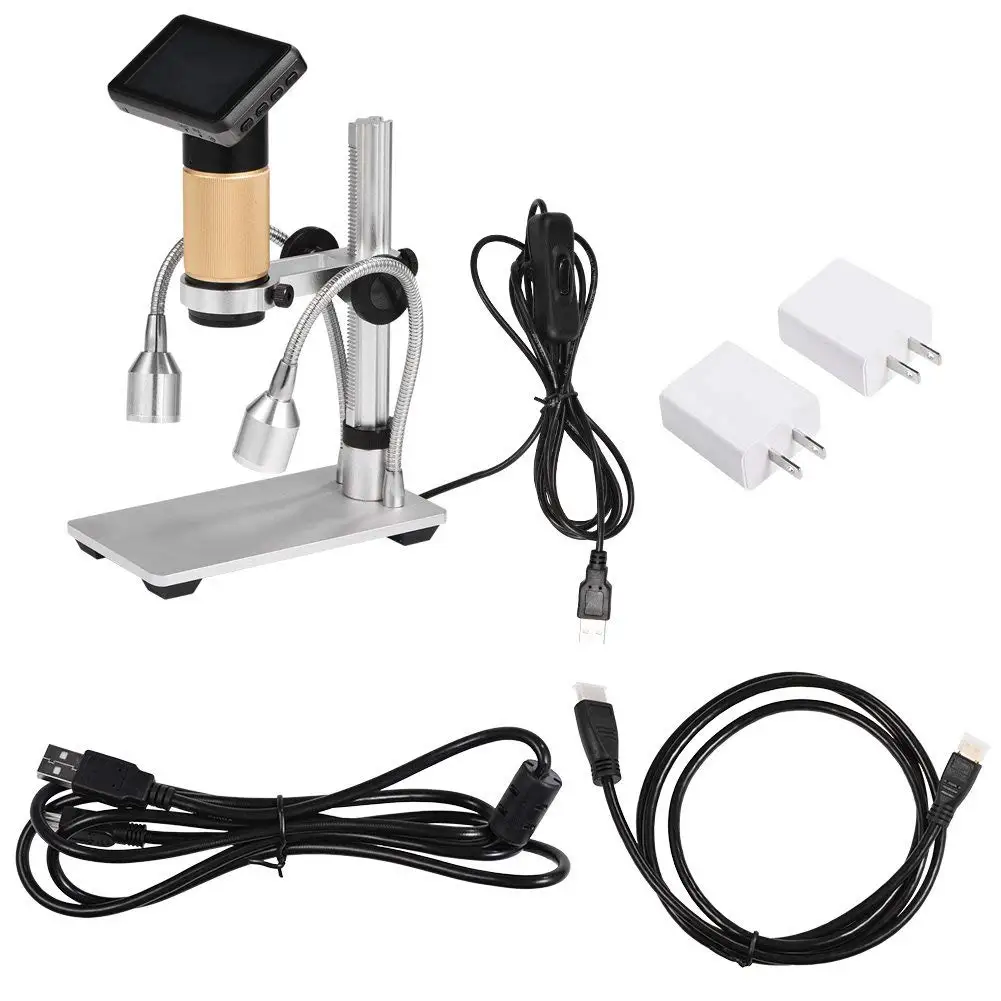 Akozon Digital Microscope 2.0MP 1~300X Handheld USB Digital Microscope Endoscope Loupe Kit