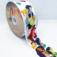 

Wholesale custom logo 3 inch cartoon princess grosgrain ribbon printed