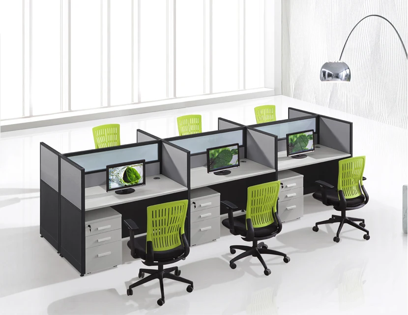 Private Cubicles Demountable Office Partitions 6 Seater Office Workstation