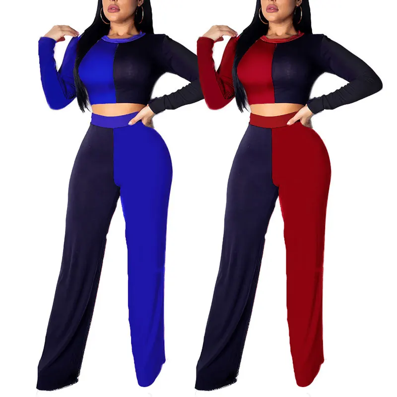 

90305-MX39 ladies suit clothes straight crop top jumpsuit