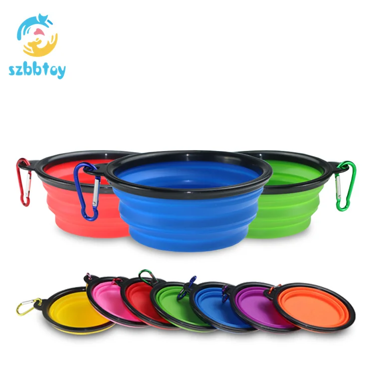 Dog Travel Bowl Pet Folding Bowl Silicone Collapsible Food & Water Bowl