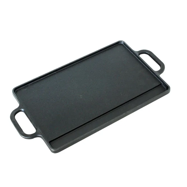Vegetable Oil Preseasoned Grill Pan Cast Iron With Hand Griddle Plate