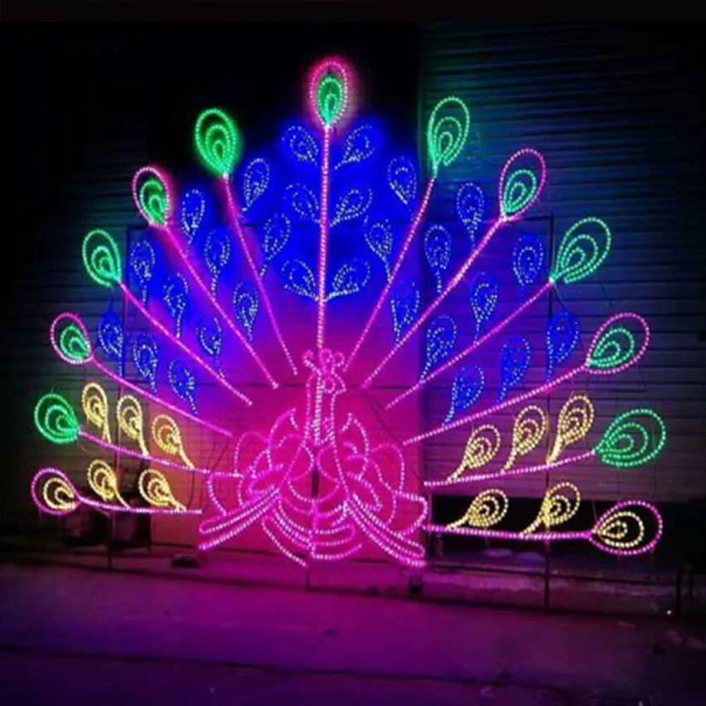Rope Light Multi Color LED Peacock Motif Lights for Festival Decoration