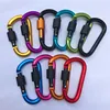 10 Bold colors Outdoor Camping Equipment Keychain Hook Clip 8CM locking D Deduction Quickdraw Carabiner