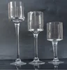 2018 best selling mouth blown long stem clear glass candle holder