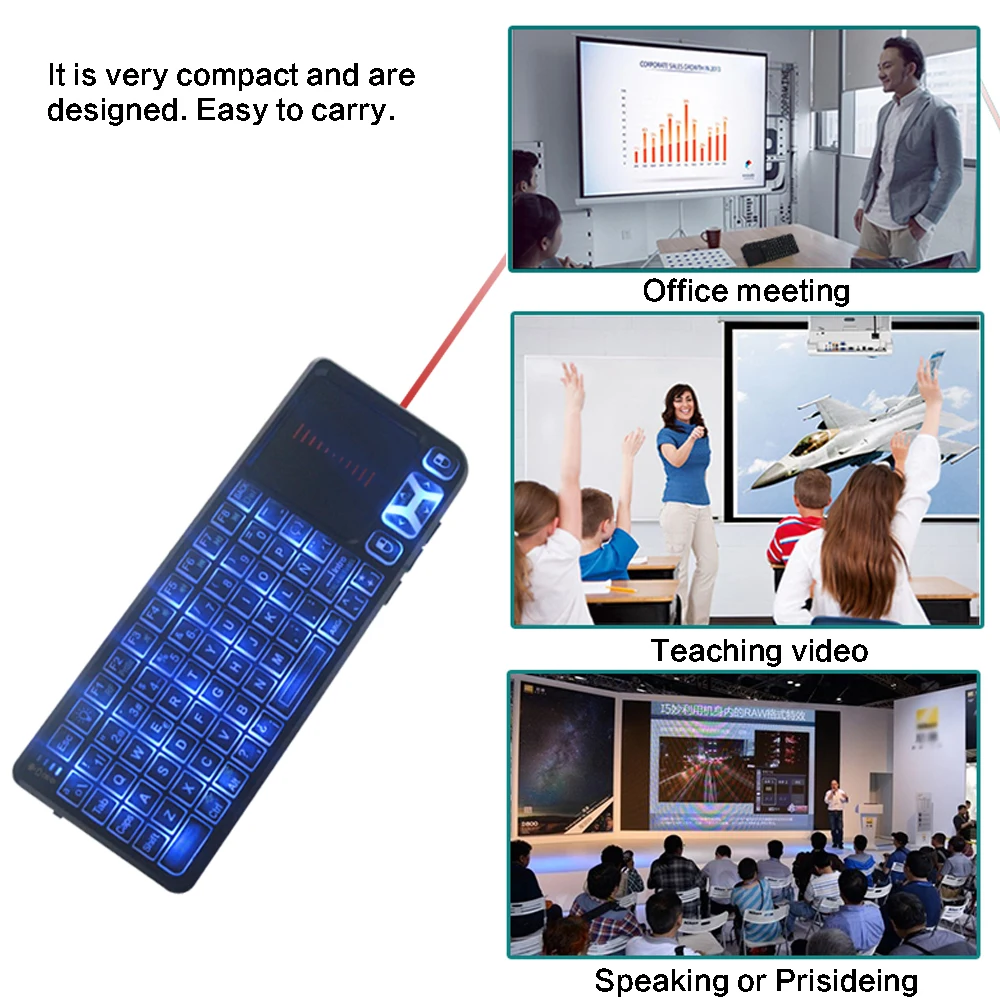 Sungi Wireless Backlight Drivers Usb Mini Keyboard With Touchpad Laser