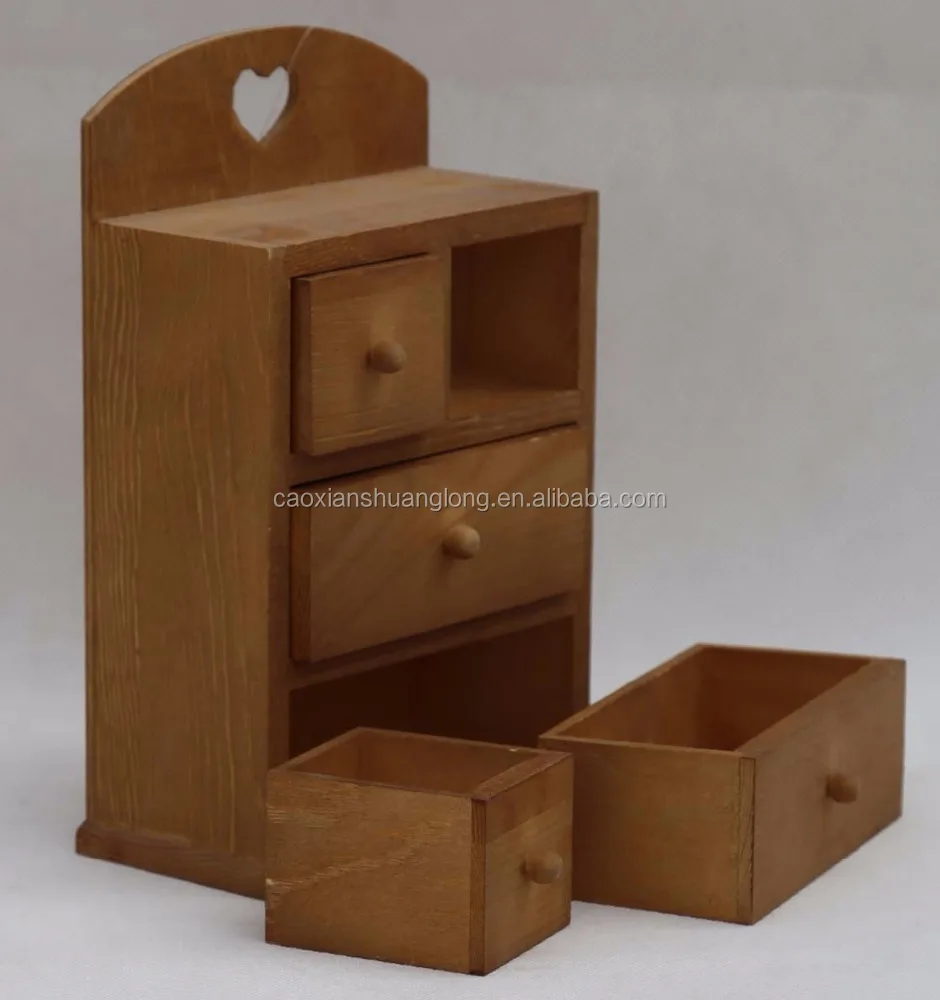 Mini Wood Makeup Chest Of Drawers