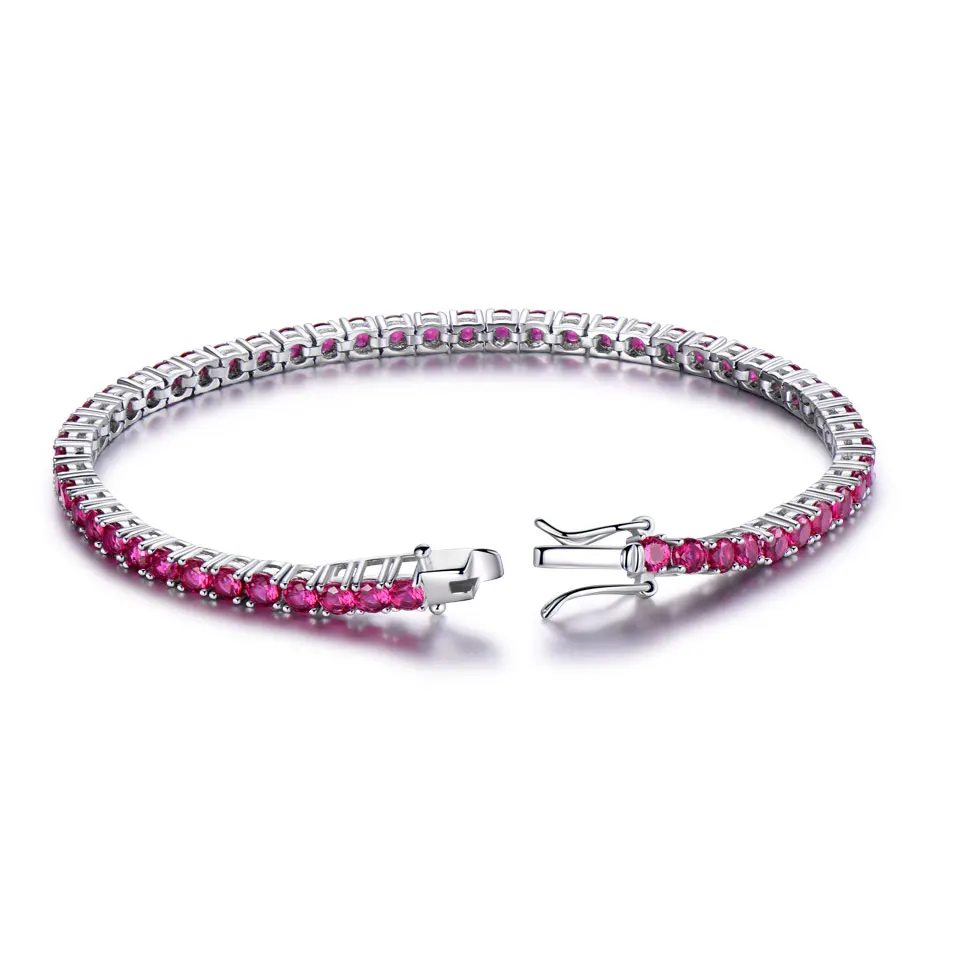 

Fashion High Jewelry Wedding Valentine's Day Gifts for Women 925 Sterling Silver Jewelry Ruby Tennis Bracelet