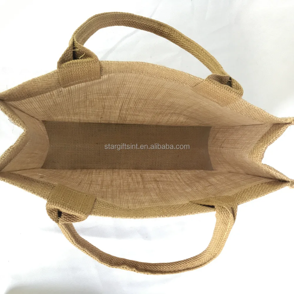 
China Eco Products Buttoned Open Top Jute Shopping Bag 