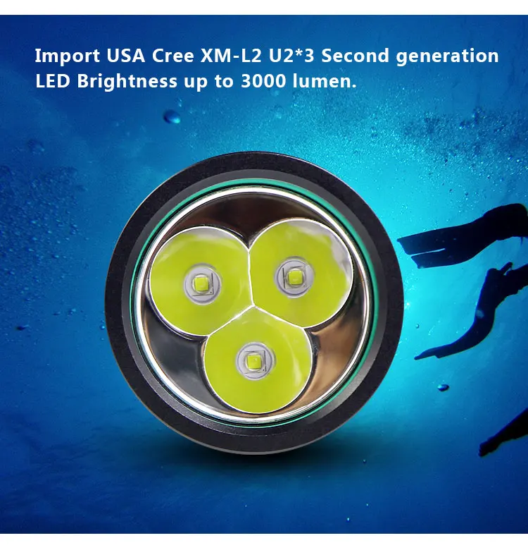 Cave Diving Himax H01 Slim 3500lumen Dive Canister Light With Goodman