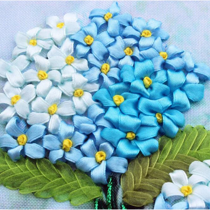 
SD-4 White flower silk ribbon for embroidery cross stitch 
