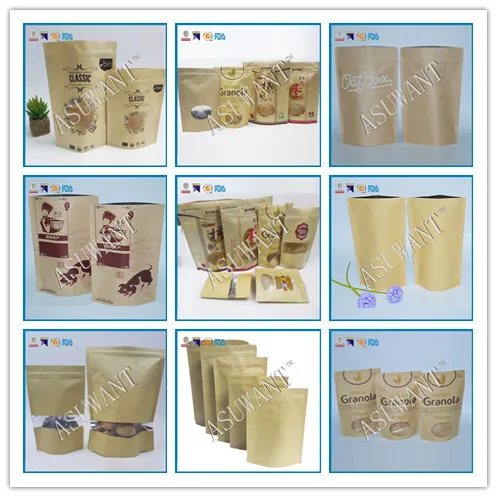 Gold Embossed Pattern Stand-Up Zip Lock Bag Clear Window 50-300 Pcs Flat Bottom