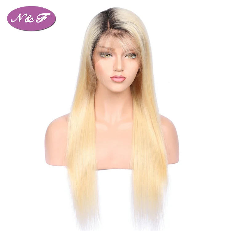 New Arrival Ombre Human Hair Wigs 1B/613 Cuticle Aligned Brazilian Hair Lace Front Wigs Grade 10A With High Quality