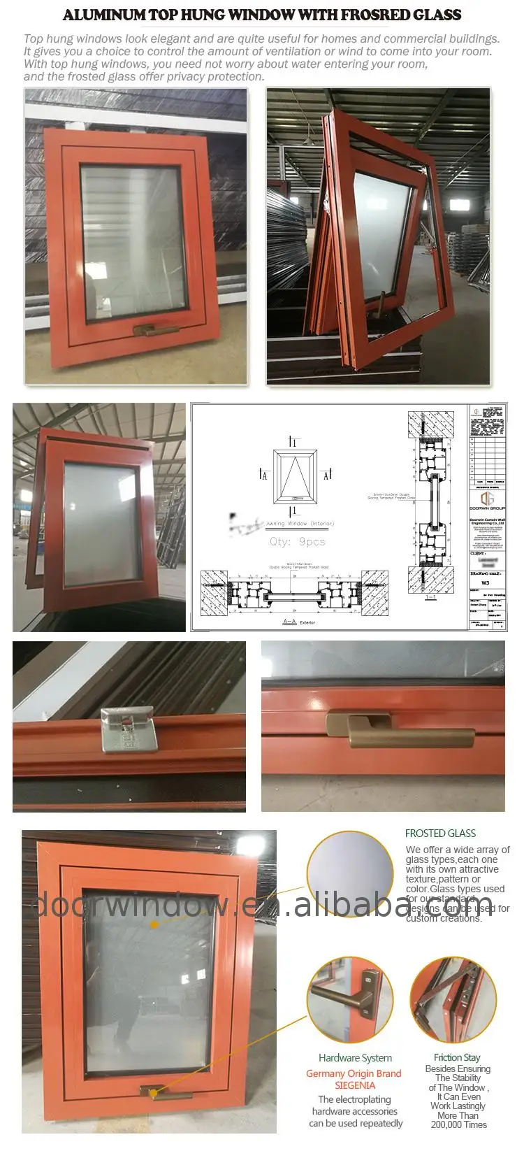 Aluminium window supplier frame and glass door