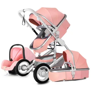 High Landscape   Luxury Infant  3 in 1 stroller Baby Stroller  Carriage Basket Four Wheels Stroller Baby Safe Seat