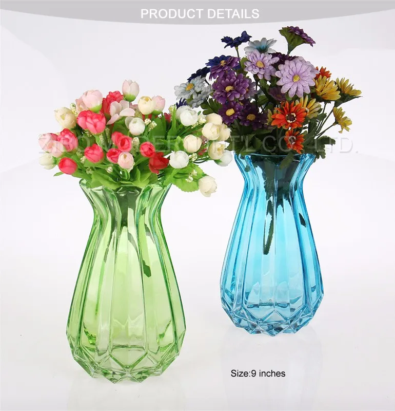 Wholesale Clear Modern Home Goods Decorative Crystal Colored Handmade Flower Glass Vase Buy