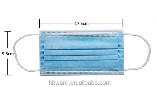 Face Dust Mask Earloop Medical Surgical Mask Hot Sale 3 Ply Disposable For Daily Ce Adult100% Cotton(ae) Gb/t 32610