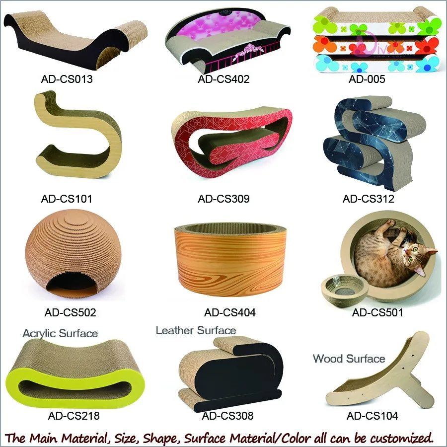 Wholesale Pet Toy Product Corrugated indoor Cat House Cardboard Cat Scratcher with Catnip