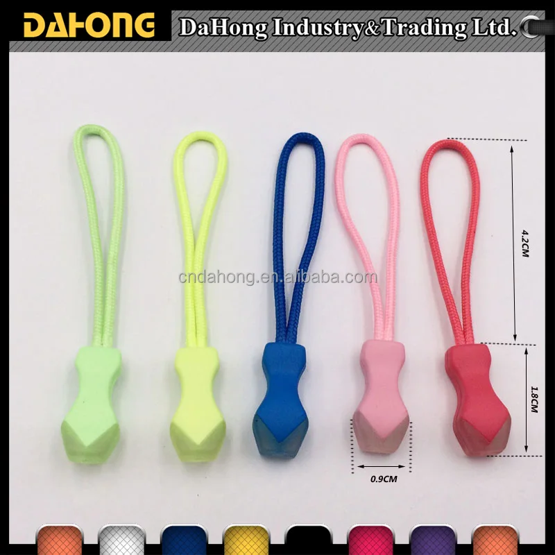 

Promotional Custom Colorful Golw in the dark zipper pulls, Available