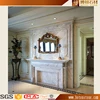home european decoration white artificial 2 sided electric fireplace mantel / surround