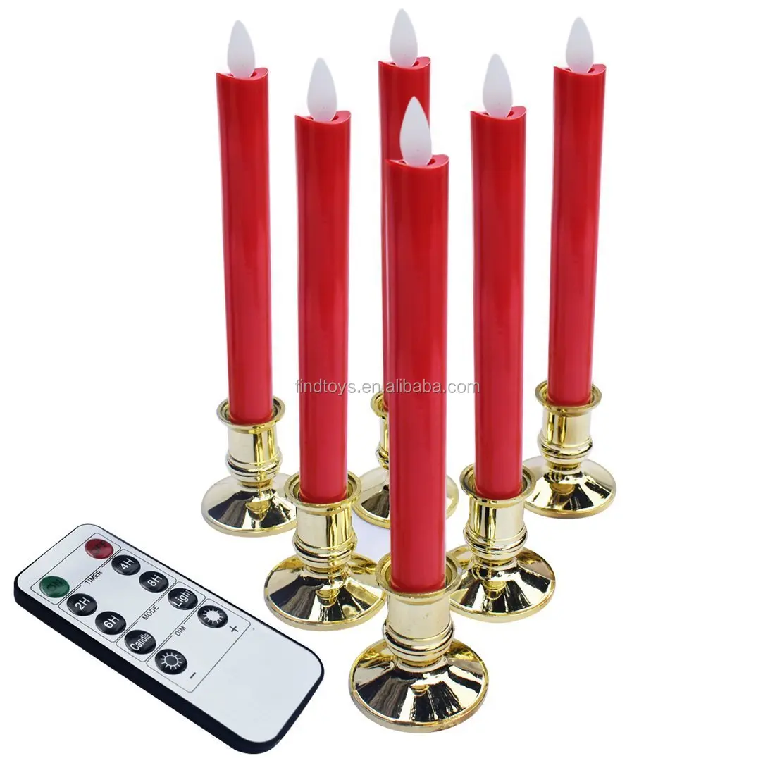Battery Operated Colorful Flicker Flameless Taper Candle/long Led