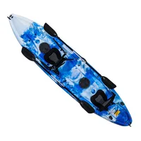 

Fishing Kayak Sit-on Blue Camo Kayak 5 Rod Holders Deluxe Padded Seat & Paddle