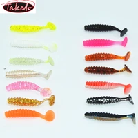 

TAKEDO LD08 50mm 1g Single Color Double Color Luminous Foil Rainbow Maggots Screw Body Bass Lures Musky Soft Worm Lures