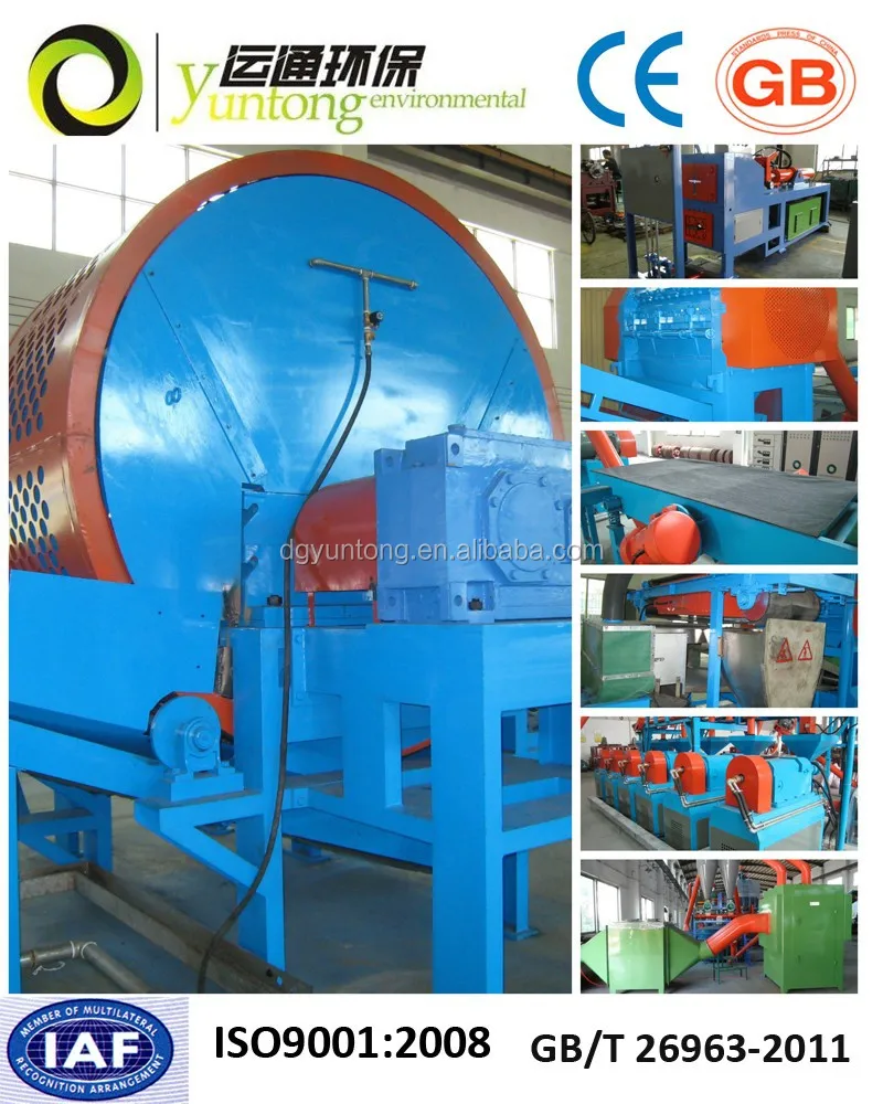
2015 Crumb Rubber Line Producing Plant Yuntong Green Waste Mining Machine Tres Recycling Equipment 