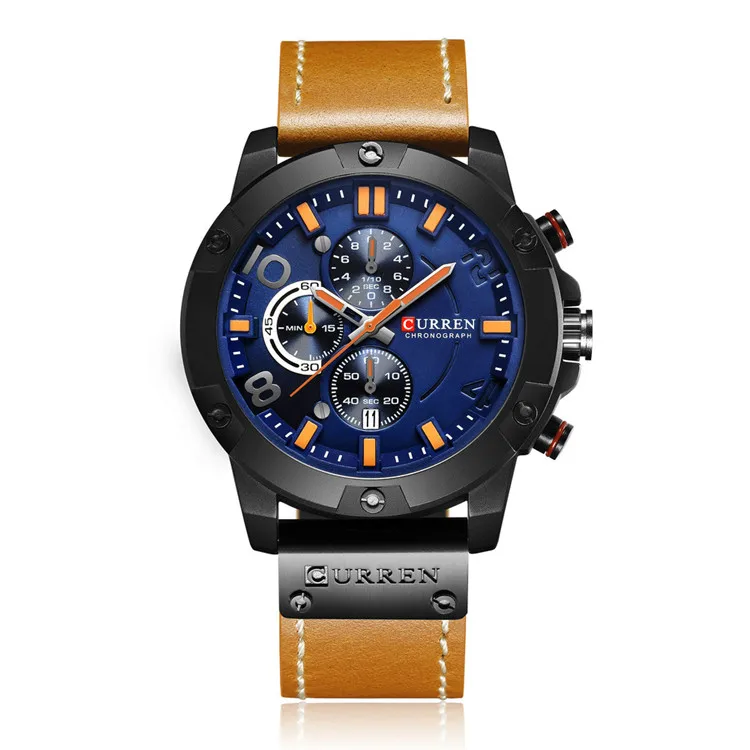 

CURREN 8285 NEW Watches Men's Brand Luxury Military Analog Quartz Watch Waterproof Leather Black Clock Male Sport Wristwatch