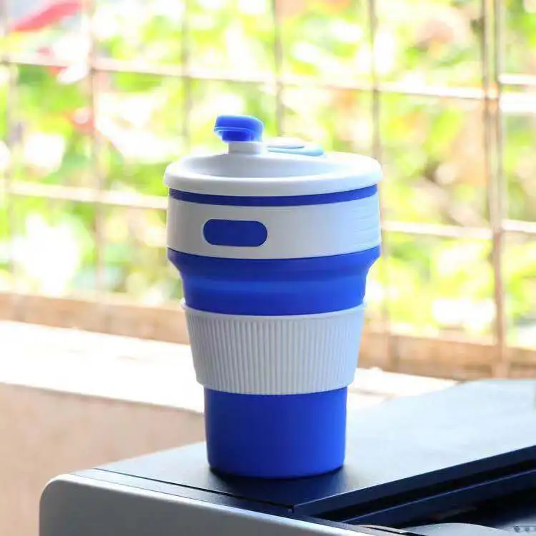 350ml collapsible silicone coffee cup foldable silicone cup