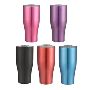 Image of Stainless Thermos Travel Mug with Logo can be custom with Pink Blue Black Purple