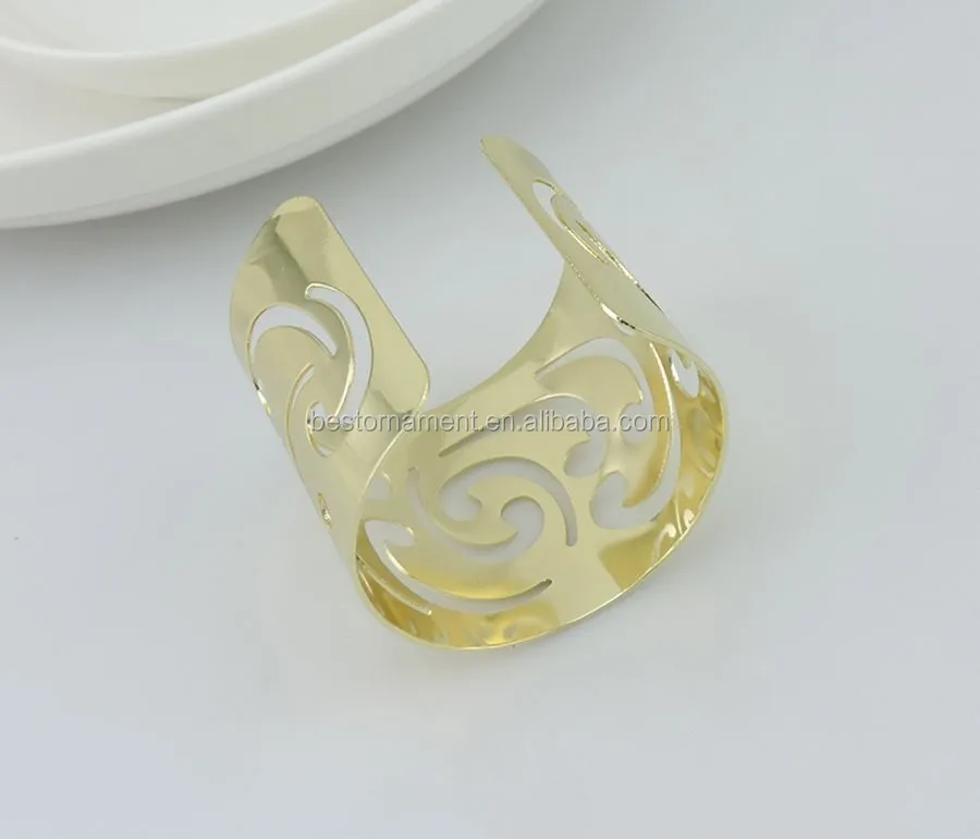 Gold/silver Metal Flower Napkin Ring Serviette Buckle Holder For