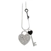 N180120007 xuping key silver color 925 long chain necklace heart pendant