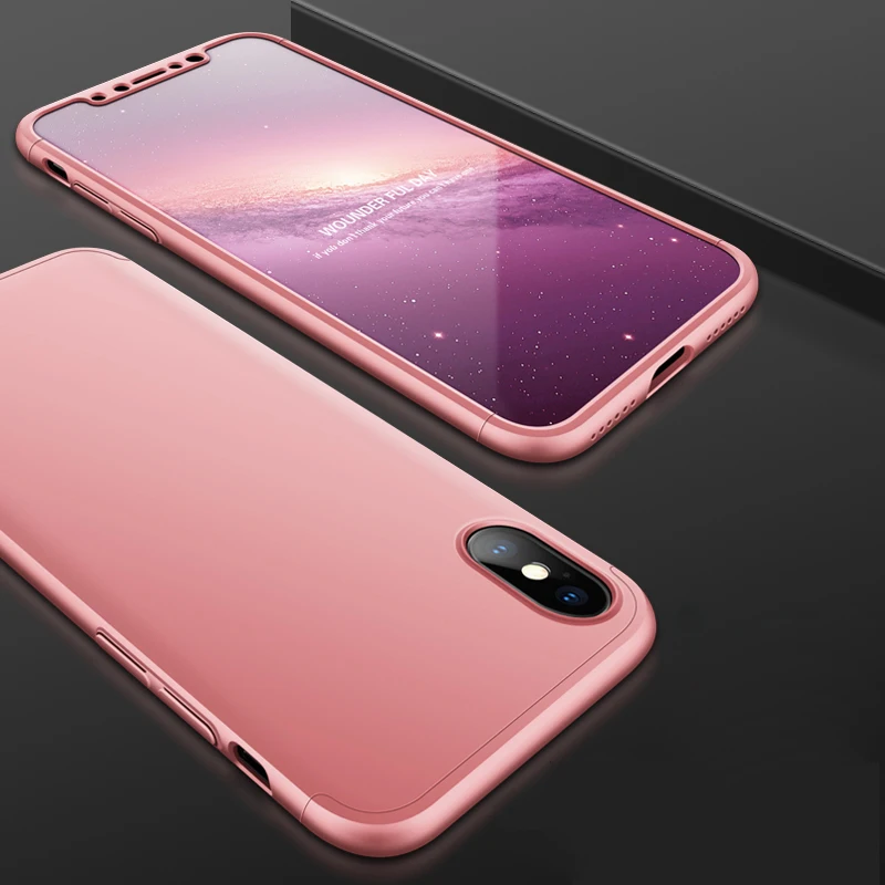 2018 hot sell 360 cover Removable 3in1 Hard PC Shield Back Cover Case for iPhone X phone cases