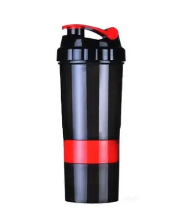 

500ml BPA Free Plastic Three-Layer Gym Fitness Portable Protein Powder Shaker Bottle Cup, Customized color acceptable