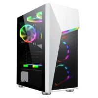 

Y01 2019 Attractive 210mm width atx tower White with RGB Strip Lights/custom Metal Mesh Mid Tower pc gamer gabinete