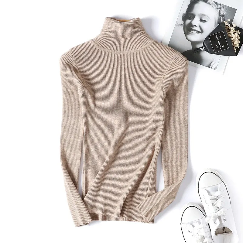 Fashion Cotton Turtleneck Ladies Knitted Sweaters For Winter - Buy ...