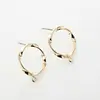 High Polished Bended Ear Ring Post 18K Gold Hoop Earring for Women