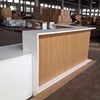 Modern Arc-shaped Reception desk design,tempered glass countertop