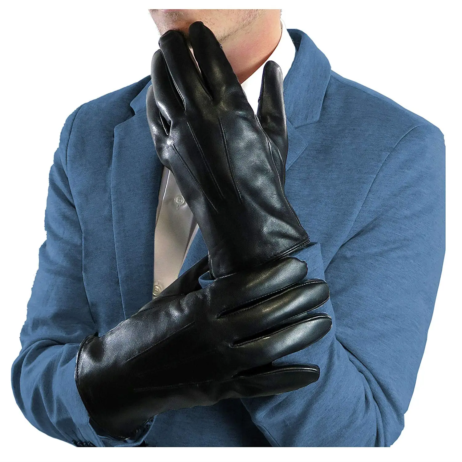 rabbit fur leather gloves mens