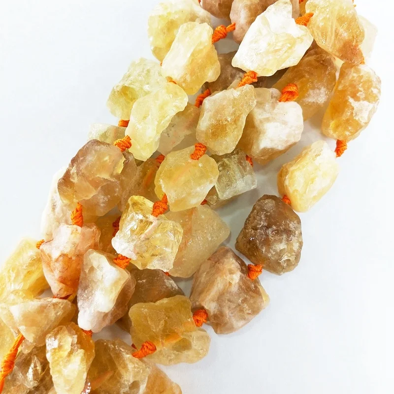 

Citrine nuggets crystal beads rough healing stone full strand 15.5" raw gemstone bead for jewelry making