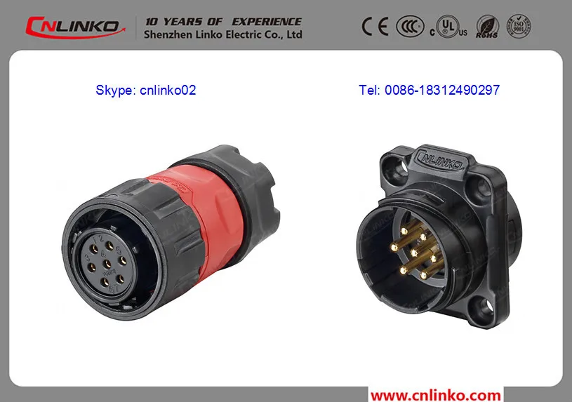 Electric Connector Manufacturer 7 Pin Waterproof Bulkhead Electrical