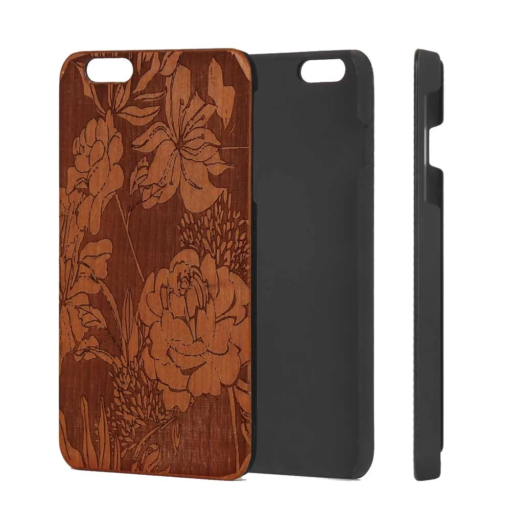 

Wholesale Carving Natural Wood Mobile Phone Cover for iPhone