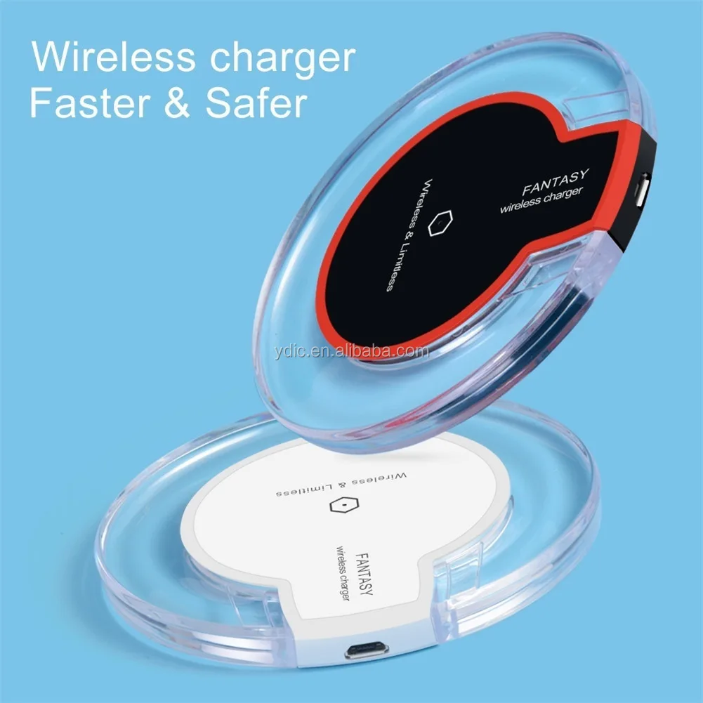 

Ultra-Thin Crystal K9 Wireless Charger For iPhone X Mobile Phone Qi Fast Charge Wireless Charging Base Transmitter Round