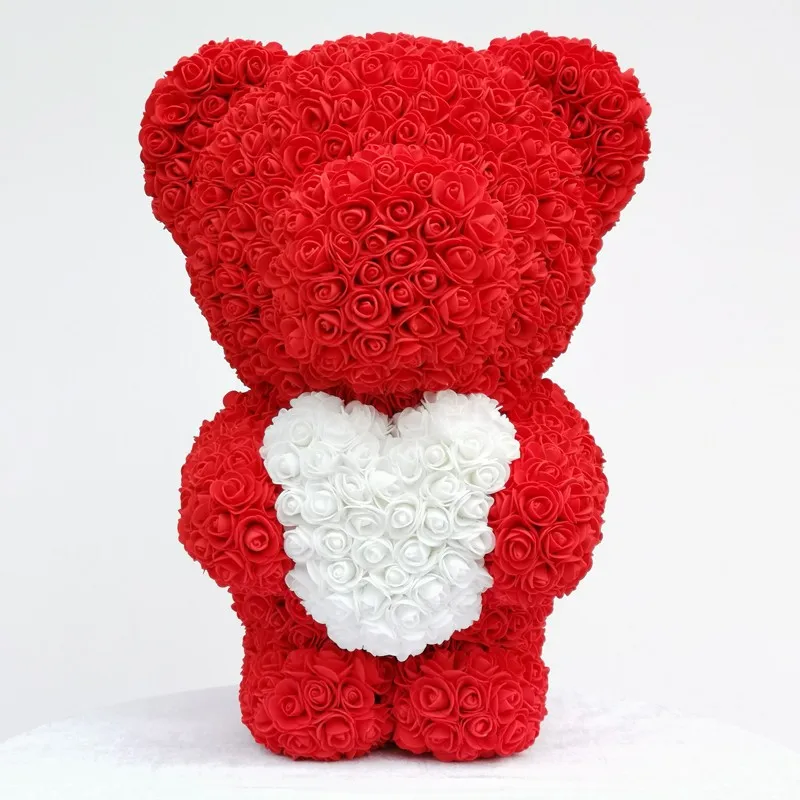 2020 Valentines's High Quality Forever Eternal Flower Standing Teddy ...