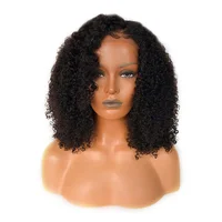 

Afro kinky curly natural black color virgin brazilian hair wig lace front wig human hair wigs for black women lace frontal wigs